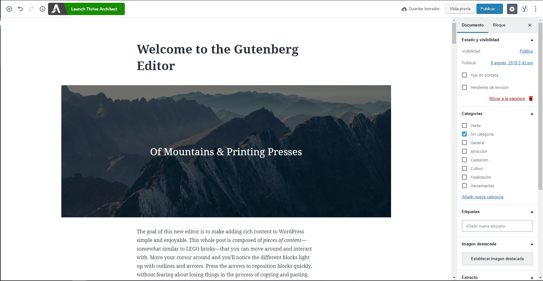 Entrada gutenberg